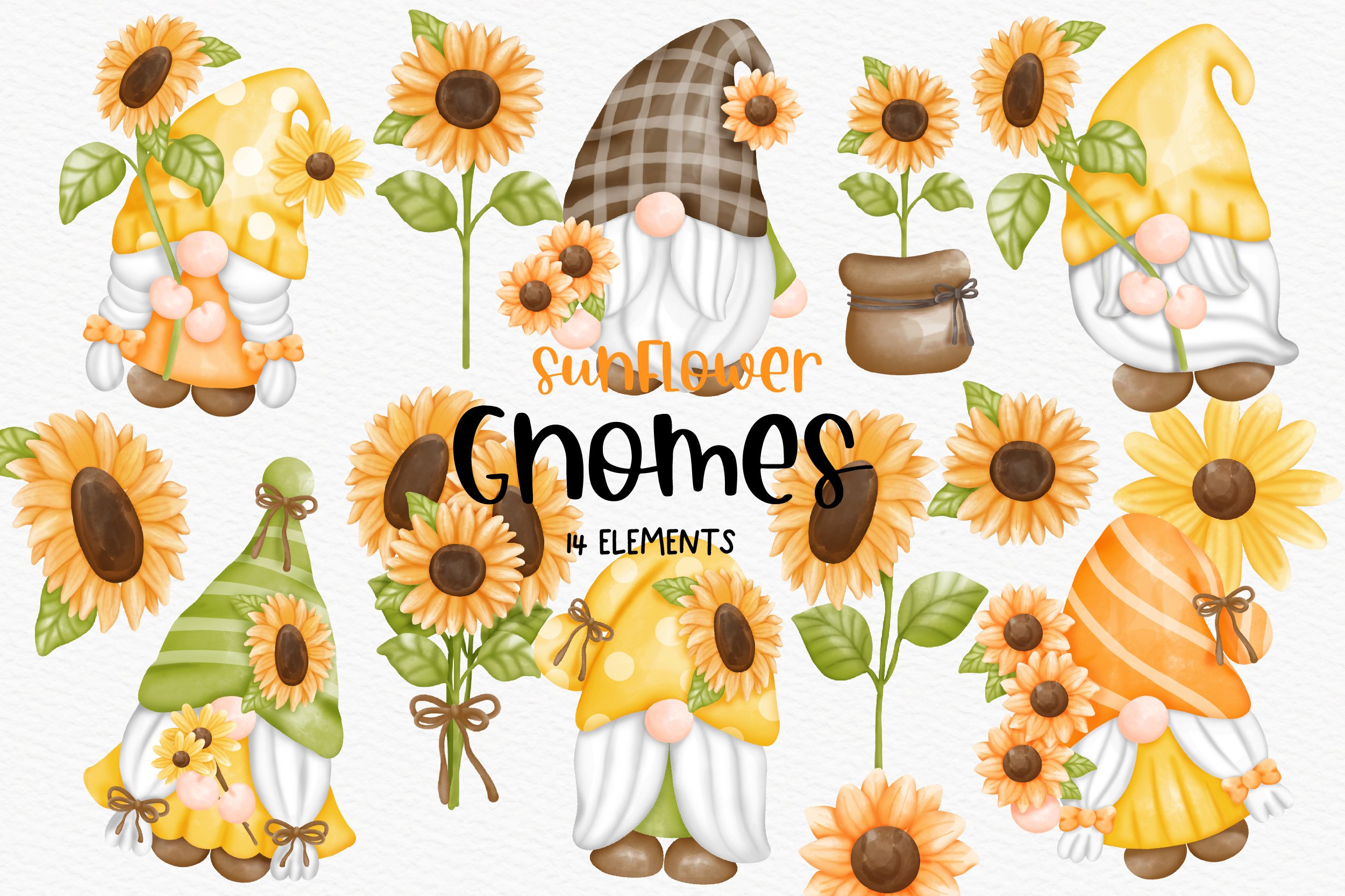 2164 Sunflower Gnome Svg SVG PNG EPS DXF File - Free SVG Cut Files Your